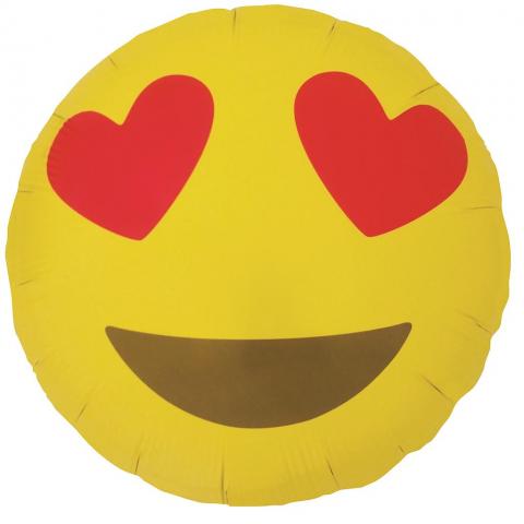  Folieballong, Emoji Heart Eyes