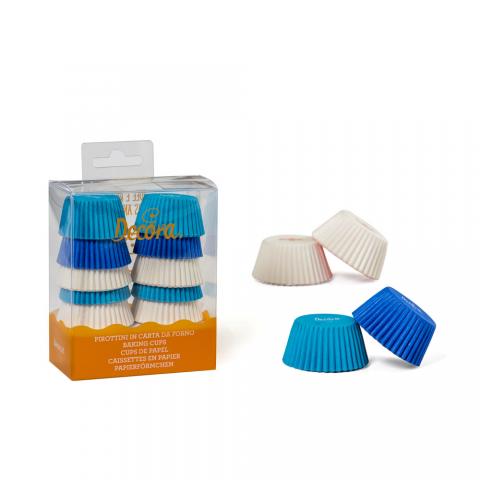 Mini-muffinsformar, blå-vit
