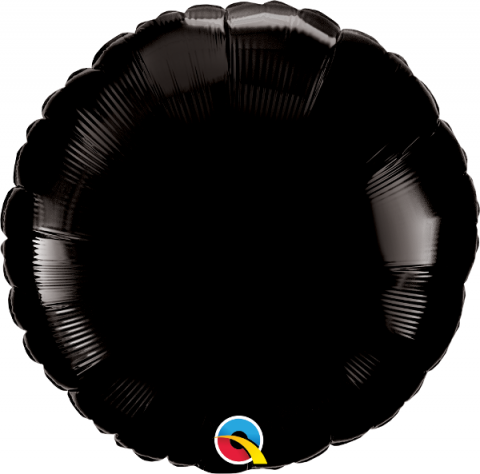 Folieballong, rund svart