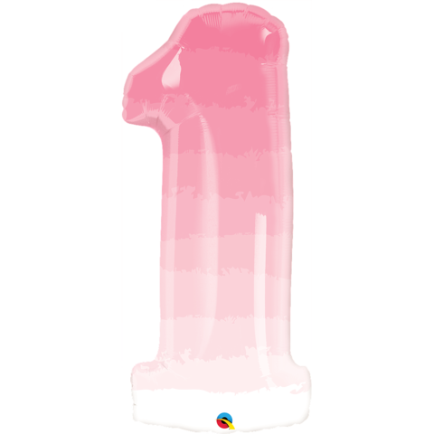 Figurfolieballong, siffra 1 rosa