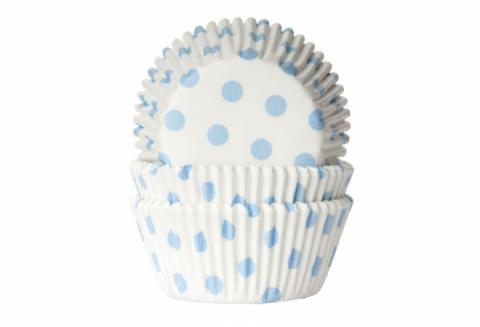 Muffinsform, polkadot babyblue (vit bottenfärg)