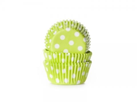 Mini-muffinsform, polkadot limegrön