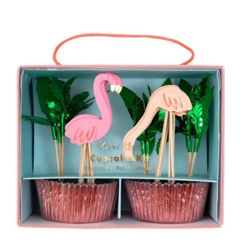 Dekorationsset för cupcakes, Flamingo