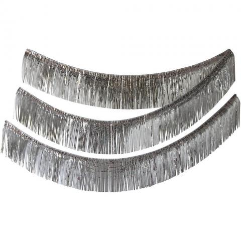 Foil fringe -dekorationsband, silver