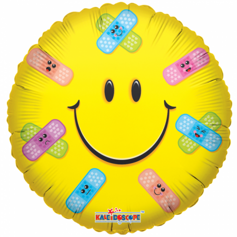 Folieballong, smiley band-aids