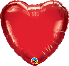 Mini folieballong, rött hjärta 4&quot;