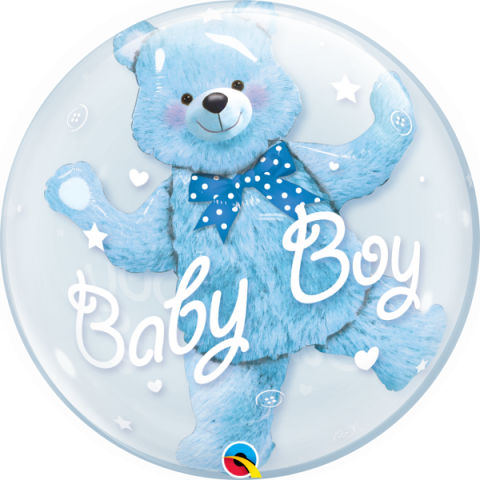 Double Bubble ballong, baby blue bear