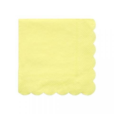 Octagonal pale yellow små servetter, Meri Meri