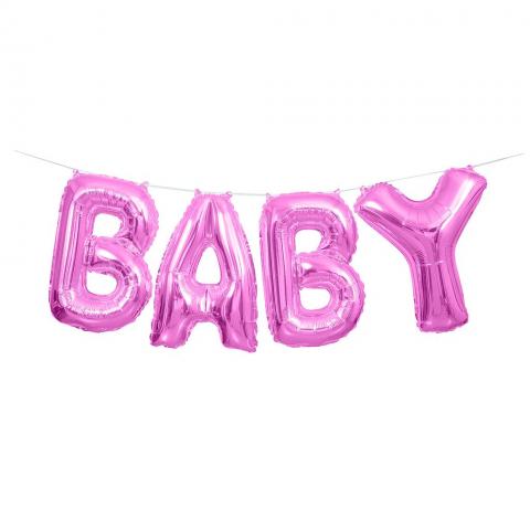  Folieballong, BABY Kit - baby pink