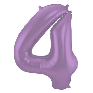 Folieballong, siffra 4 lila