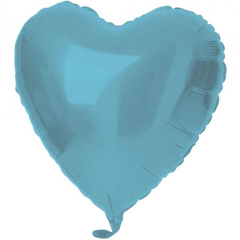 Folieballong Hjärta, ljusblå