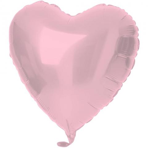 Folieballong Hjärta, ljusrosa