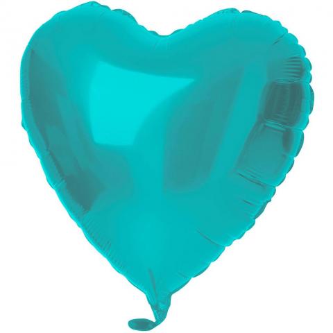 Folieballong Hjärta, turkos