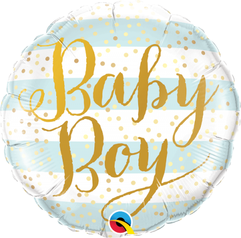 Folieballong, Baby boy blue stripes