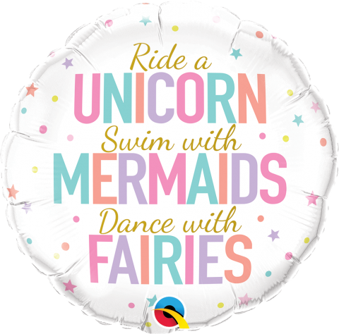 Folieballong, unicorn and mermaids