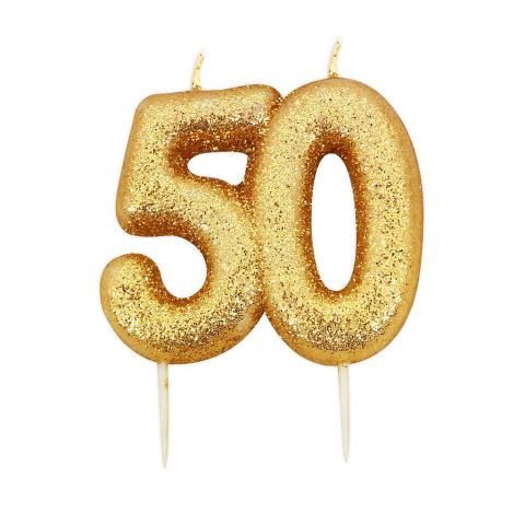 Tårtljus, guld 50-år