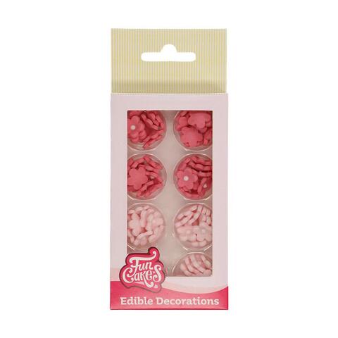 FunCakes ätbar dekoration, små blommor (rosa)