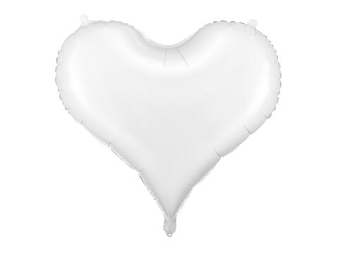 Folieballong hjärta, vit 75cm