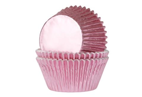 Mini-muffinsformar, metallicfärgad rosa