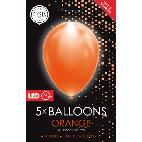 LED gummiballonger 5st, orange 12&quot;