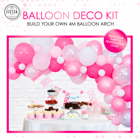 Ballongbåge kit, rosa