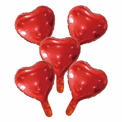 Uppblåsbar ballong, röda hjärtan, 5 st
