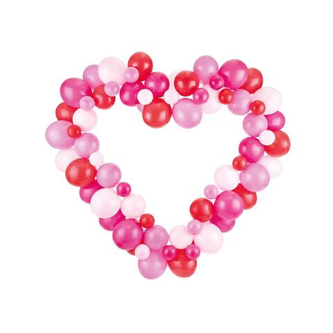 Ballongbåge hjärta, rosa