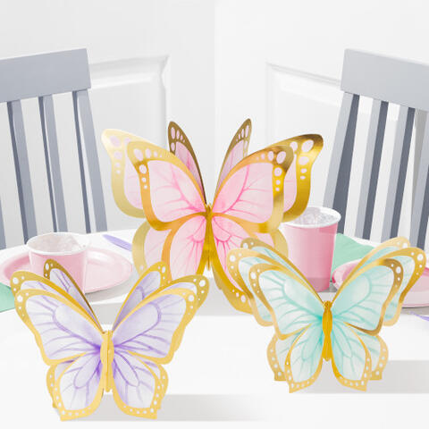 Fjärilar 3D bordsdekoration, 3st