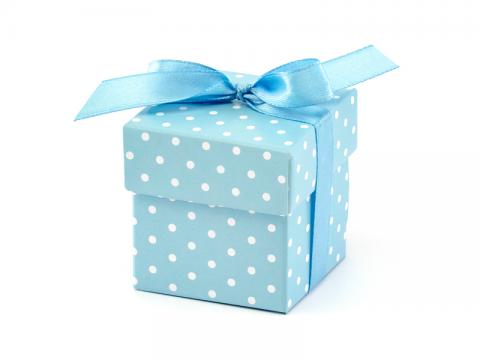 Små gåvo-askar, ljusblå 10st
