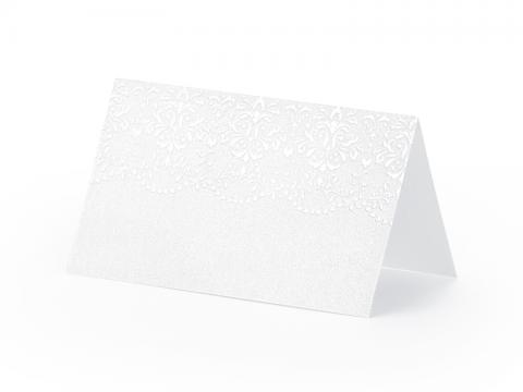 Placeringskort, mönstrade vita