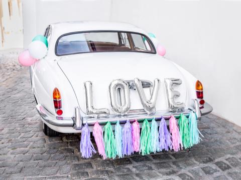 Bröllopsbil dekorationsset, Love mix