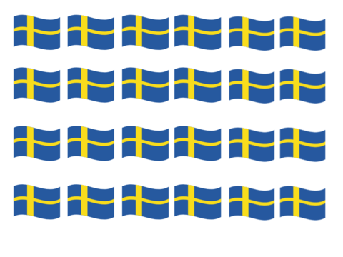 Tårtbild, Sverigeflaggor